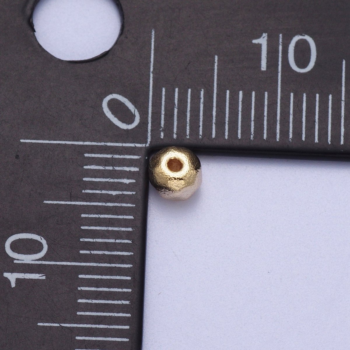 20 Pieces 4mm, 6mm, 8mm Round Textured Geometric Gold Matte Bean Bead | B-391