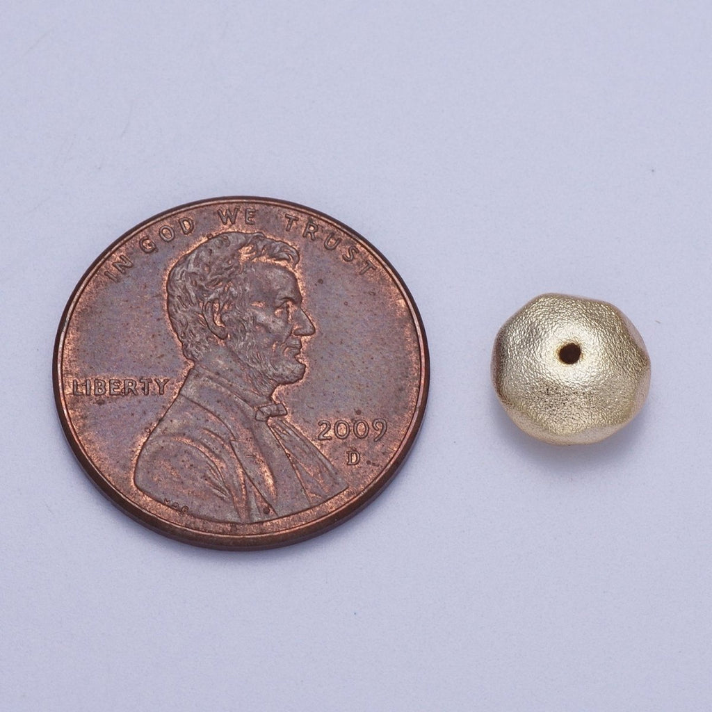 20 Pieces 6mm, 8mm Dented Round Geometric Matte Gold Bead | B-437 B-444
