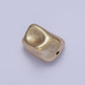 20 Pieces Dented Rectangular Gold Matte Geometric Bead | B-467 - DLUXCA