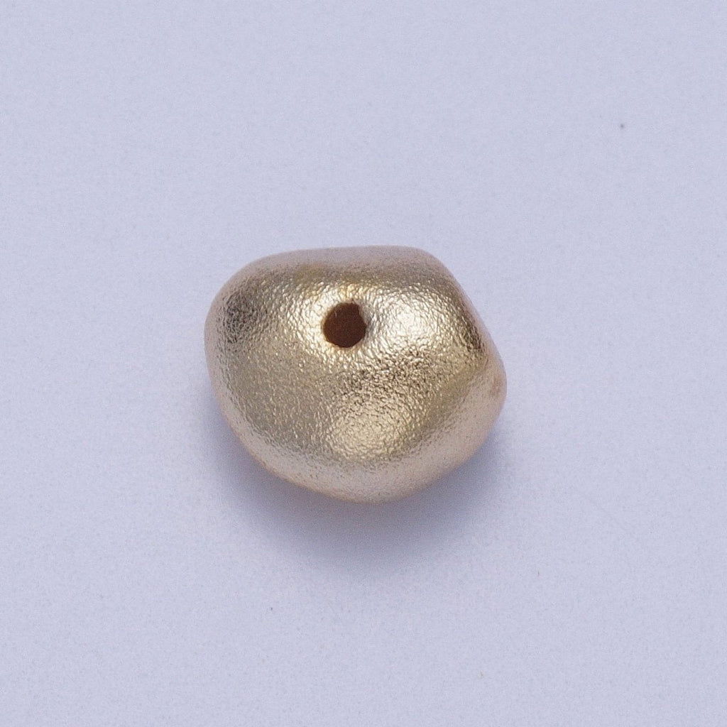 20 Pieces Gold Matte Geometric Abstract 8.5mm Nugget Bead | B-496 - DLUXCA