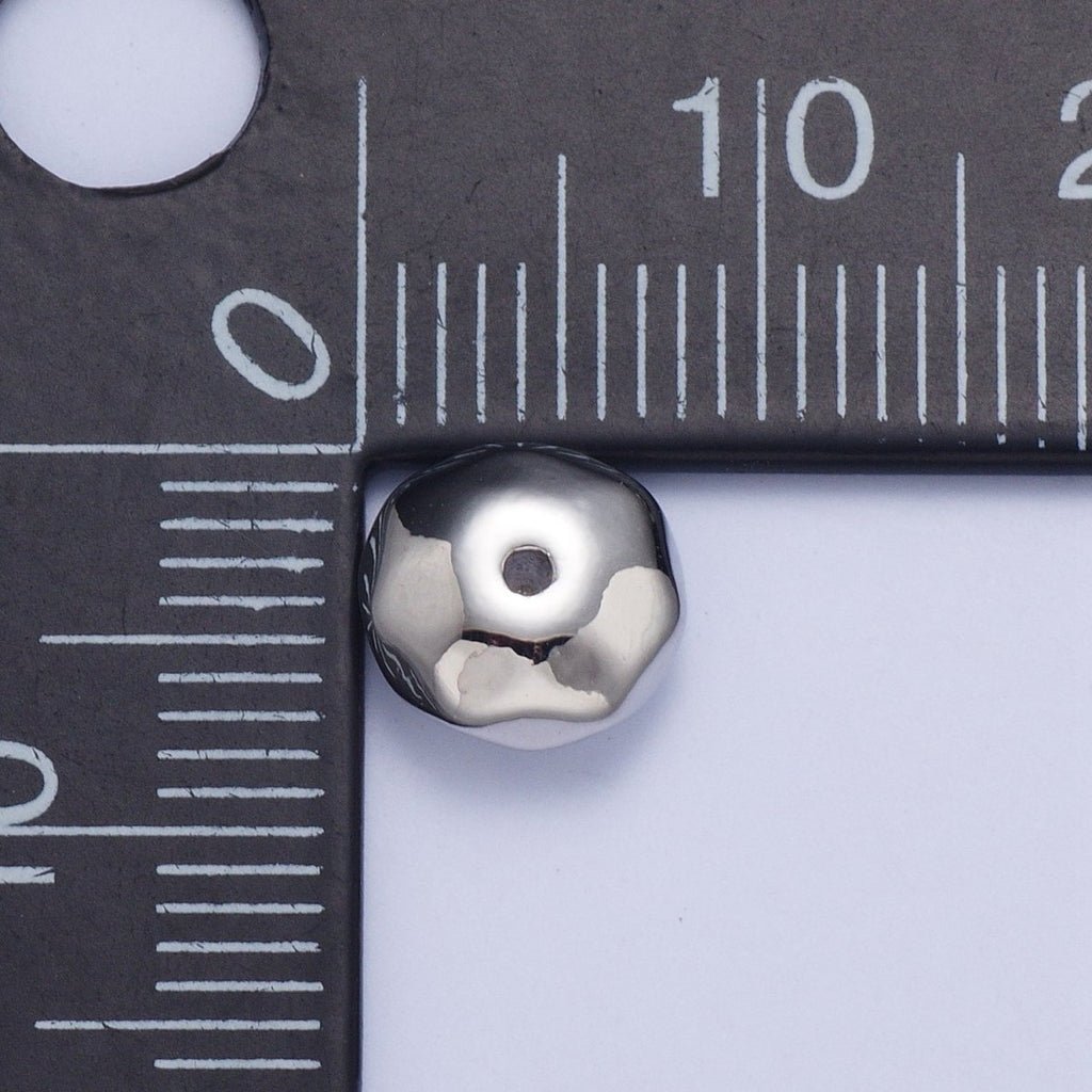 20 Pieces Pack 8mm Round Dented Geometric Spacer Bead Jewelry Making in Gold & Silver | W-930 W-931
