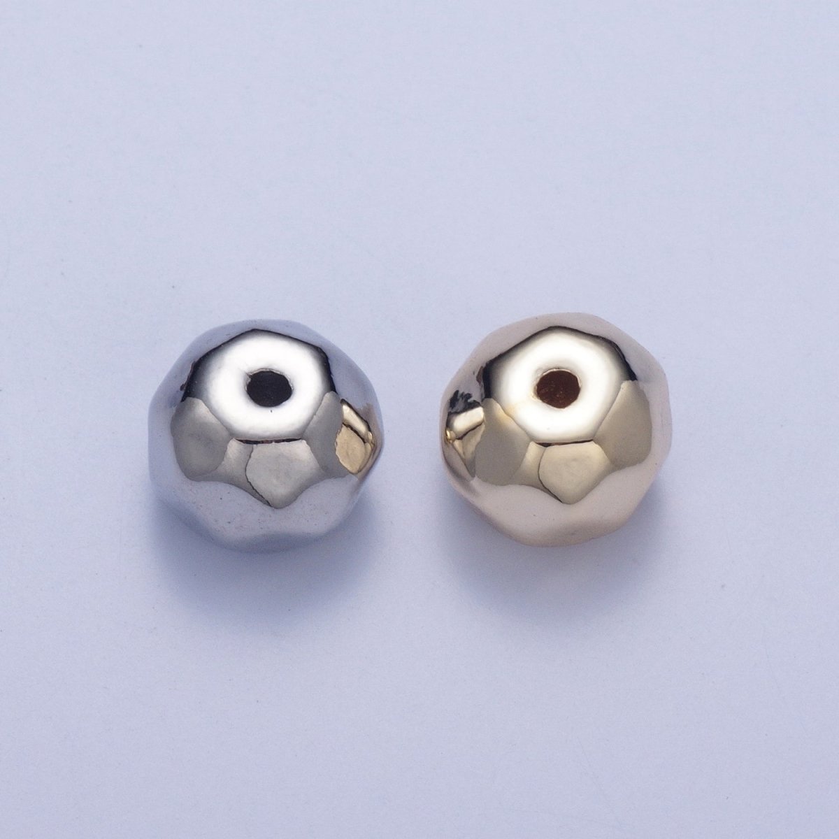 20 Pieces Pack Geometric 14.8x6mm Abstract Spacer Beads Jewelry Findings in Gold & Silver | W-934 W-935