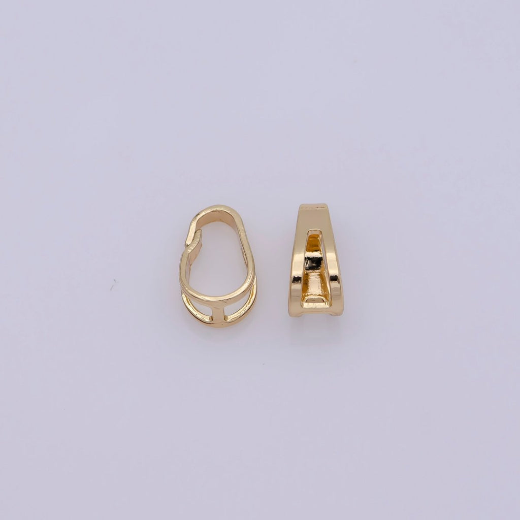 20x Bail For Pendant Snap-on for Pendant, Clip On Bail for Necklace Jewelry Making Bulk Wholesale Findings 18K Gold plated 8.6x5.3mm - DLUXCA