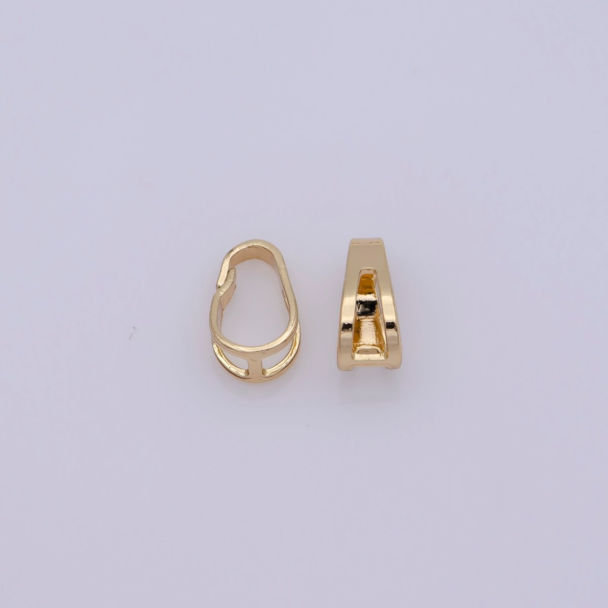 20x Bail For Pendant Snap-on for Pendant, Clip On Bail for Necklace Jewelry Making Bulk Wholesale Findings 18K Gold plated 8.6x5.3mm - DLUXCA