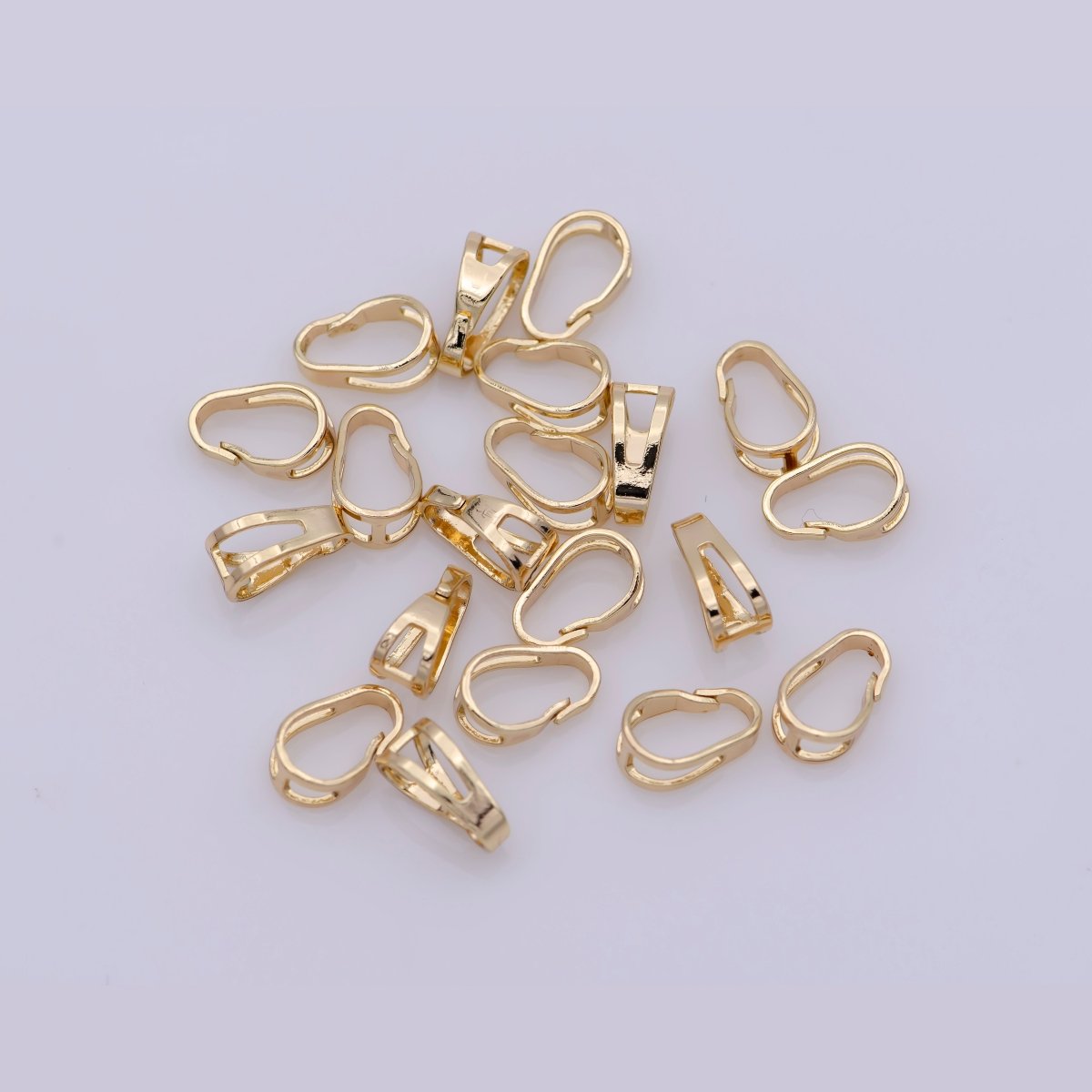 20x Bail For Pendant Snap-on for Pendant, Clip On Bail for Necklace Jewelry Making Bulk Wholesale Findings 18K Gold plated 8.6x5.3mm - DLUXCA