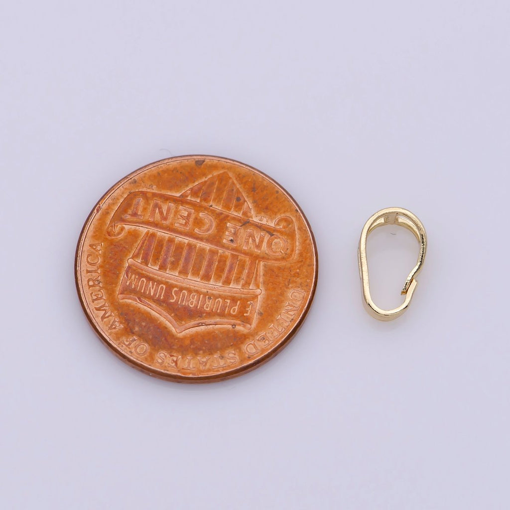 20x Bail For Pendant Snap-on for Pendant, Clip On Bail for Necklace Jewelry Making Bulk Wholesale Findings 18K Gold plated 8.6x5.3mm - DLUXCA