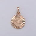 22x14mm Wholesale 18K Gold-plated Rose Gold Arabic Text Medallion Pendant, Allah Moslem God Pendant for Necklace Bracelet Anklet Making J-179 - DLUXCA