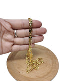 23.5'' Ready to Use 24K Gold plated Figaro Necklace Chain, Layering Unique Chain Perfect for Pendant Charm Necklace, Statement 4mm Figaro Necklace w/ Lobster Clasps | CN-421 Clearance Pricing - DLUXCA