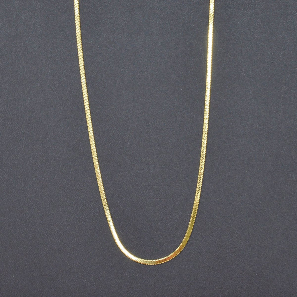 23.6 inch Omega Chain Necklace, 24K Gold Plated Omega Finished Necklace For Jewelry Making, Dainty 1.8mm Omega Necklace w/ Lobster Clasps | CN-998 Clearance Pricing - DLUXCA