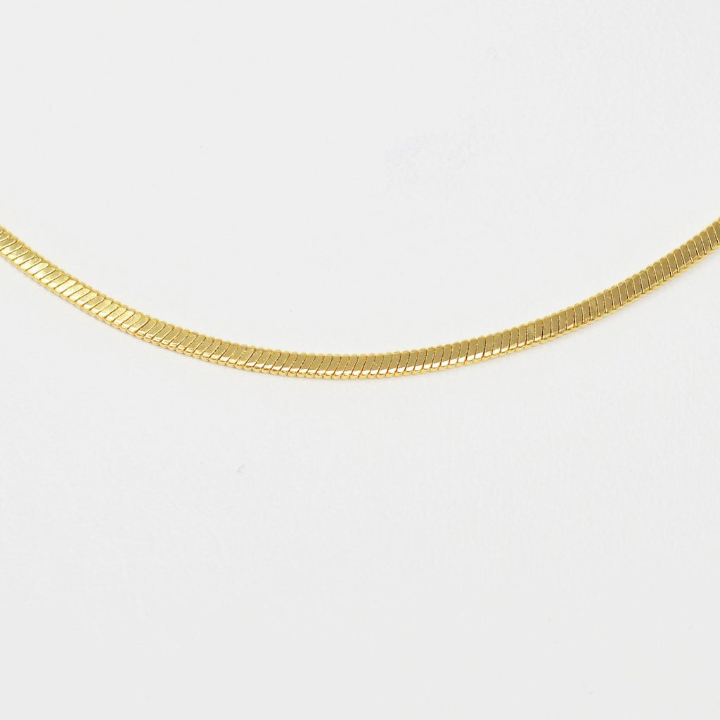 23.6 inch Omega Chain Necklace, 24K Gold Plated Omega Finished Necklace For Jewelry Making, Dainty 1.8mm Omega Necklace w/ Lobster Clasps | CN-998 Clearance Pricing - DLUXCA