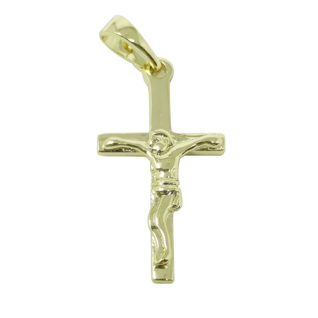 23x13mm Wholesale 14K Gold plated Jesus on Cross Pendant, Christian Pendant for Necklace Bracelet Anklet Making J-192 - DLUXCA