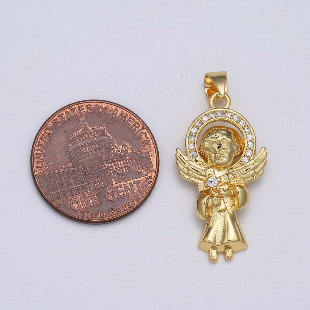 24K Baby Angel Gold plated Pendants - J-280 - DLUXCA
