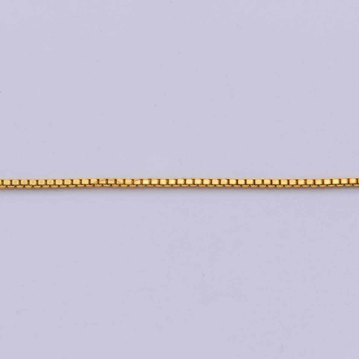 24K Gold plated 0.5mm Dainty Box 18 Inch Layering Chain Necklace w. Lobster Clasps | WA-417 Clearance Pricing - DLUXCA
