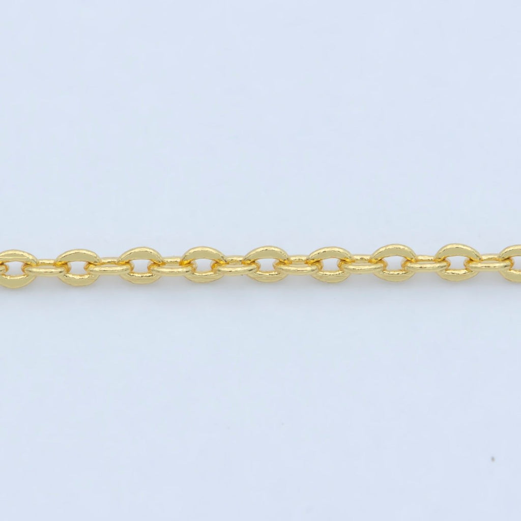 24K Gold plated 0.7mm Dainty Cable Chain 18 Inch Necklace w. Extender | WA-187 Clearance Pricing - DLUXCA