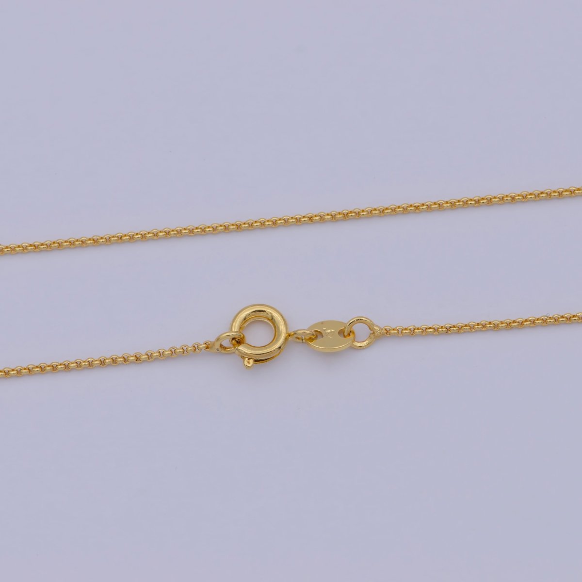24K Gold plated 0.8mm Dainty Rounded Rolo 18 Inch Layering Chain Necklace | WA-473 Clearance Pricing - DLUXCA