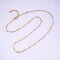 24K Gold plated 0.8mm Dainty Satellite Beaded Box Chain 18 Inch Layering Necklace | WA-1926 - DLUXCA