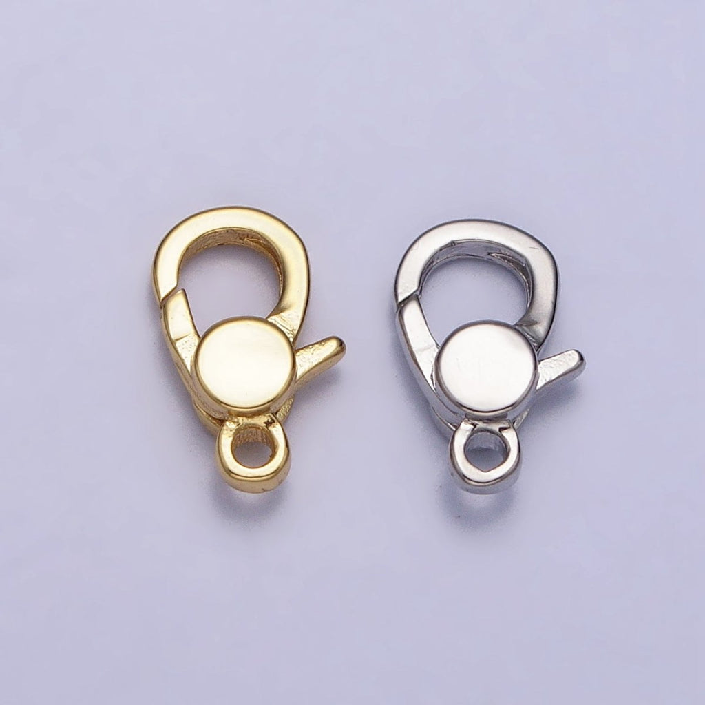 24K Gold plated 10.8mm Oval Lobster Clasps Closure Supply in Gold & Silver | Z-141 Z-142 - DLUXCA