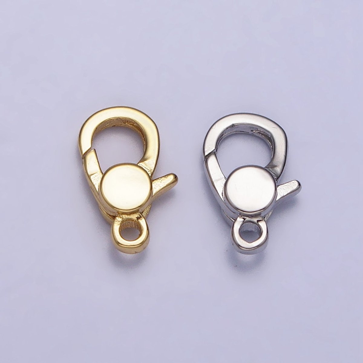 24K Gold plated 10.8mm Oval Lobster Clasps Closure Supply in Gold & Silver | Z-141 Z-142 - DLUXCA