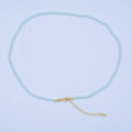 24K Gold plated 10mm, 8mm, 6mm, 4mm, 3mm Blue Round Shell Pearl 17 Inch Necklace | WA - 2805 ~ WA - 2809 