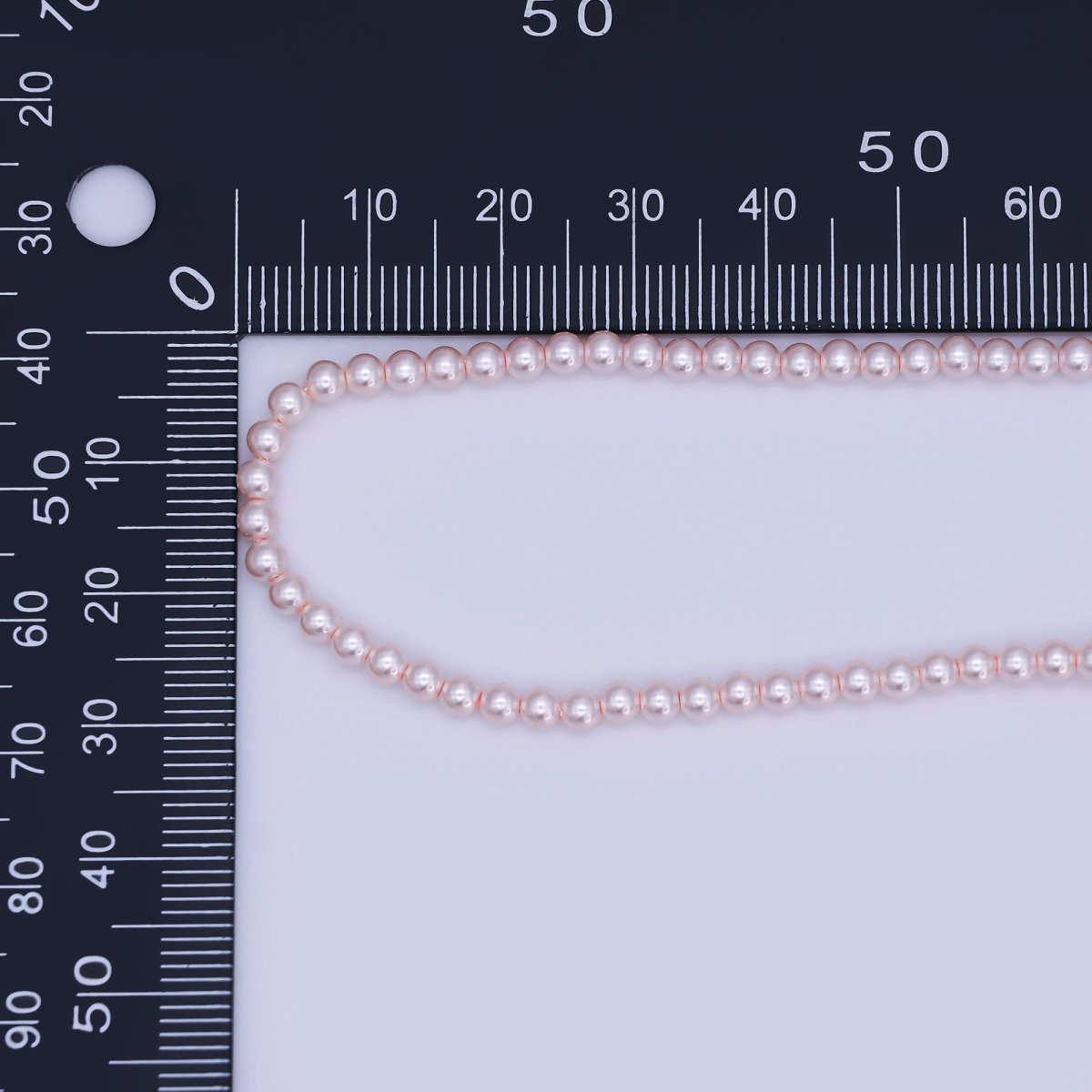 24K Gold plated 10mm, 8mm, 6mm, 4mm, 3mm Rose Pink Round Shell Pearl 17 Inch Necklace | WA - 2785 ~ WA - 2789 - DLUXCA