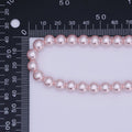 24K Gold plated 10mm, 8mm, 6mm, 4mm, 3mm Rose Pink Round Shell Pearl 17 Inch Necklace | WA - 2785 ~ WA - 2789 - DLUXCA