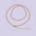 24K Gold plated 10mm, 8mm, 6mm, 4mm, 3mm Rose Pink Round Shell Pearl 17 Inch Necklace | WA - 2810 ~ WA - 2814 