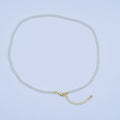 24K Gold plated 10mm, 8mm, 6mm, 4mm, 3mm White Shell Pearl Gemstone 17 Inch Necklace | WA - 2775 ~ WA - 2779 - DLUXCA