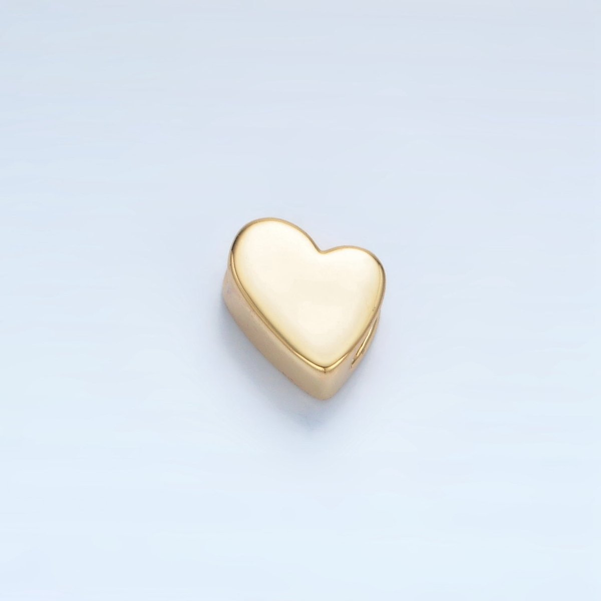 24K Gold plated 10mm Abstract Heart Minimalist Bead in Gold & Silver | B092