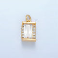 24K Gold plated 10mm Clear CZ Baguette Micro Paved Mini Charm | X286 - DLUXCA