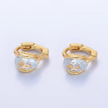 24K Gold plated 10mm Clear CZ Cartilage Huggie Earrings | AB982 - DLUXCA