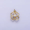 24K Gold plated 10mm CZ Open Flower Charm in Gold & Silver | C588 - DLUXCA