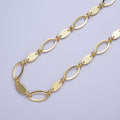 24K Gold plated 10mm Designed Oval Cable Figure Eight Link Unfinished Chain | ROLL-878 Clearance Pricing - DLUXCA