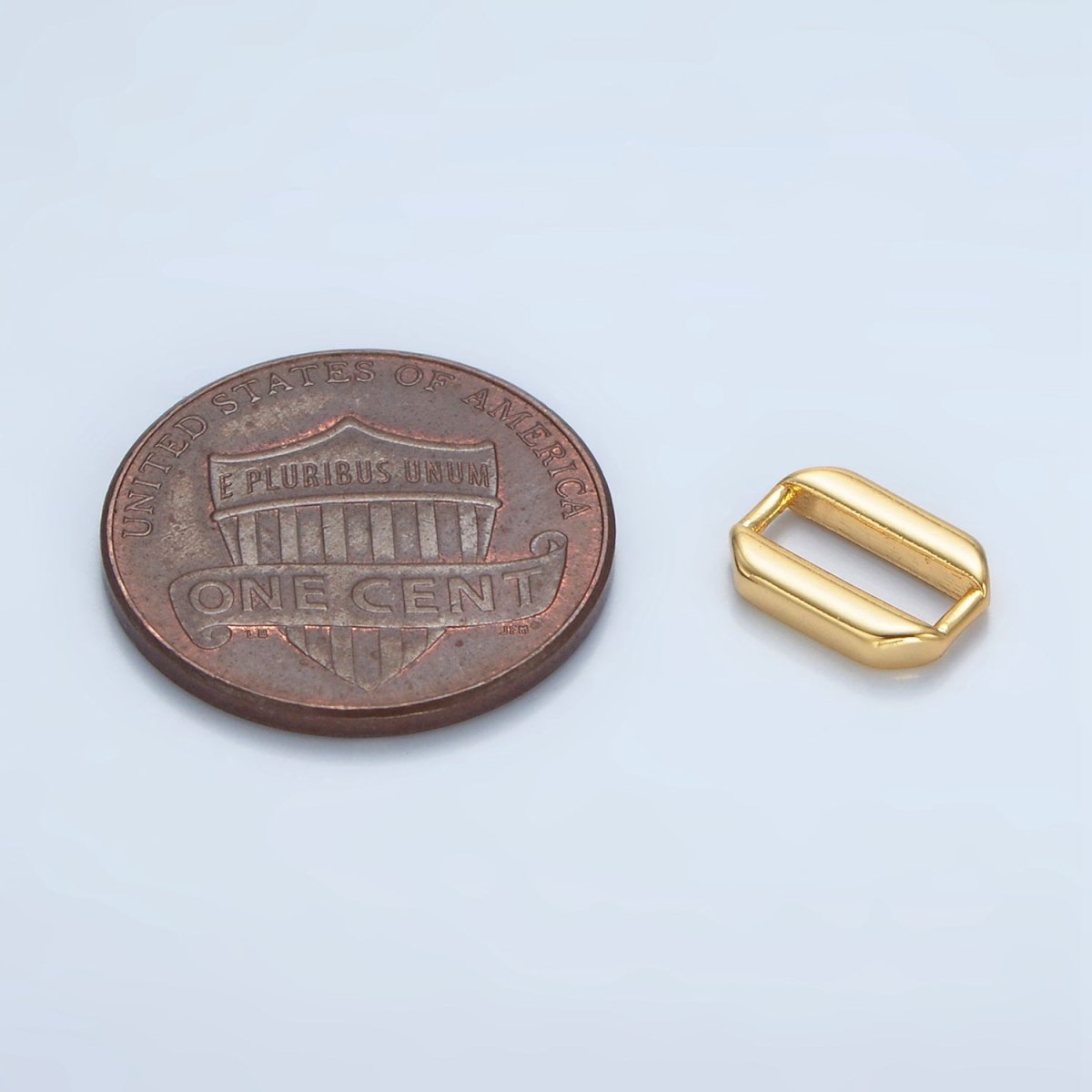 24K Gold plated 10mm Edged Oblong Link Findings in Gold & Silver | Z860 - DLUXCA