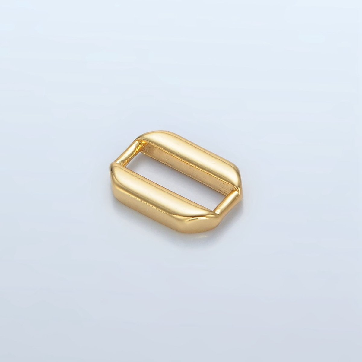 24K Gold plated 10mm Edged Oblong Link Findings in Gold & Silver | Z860 - DLUXCA