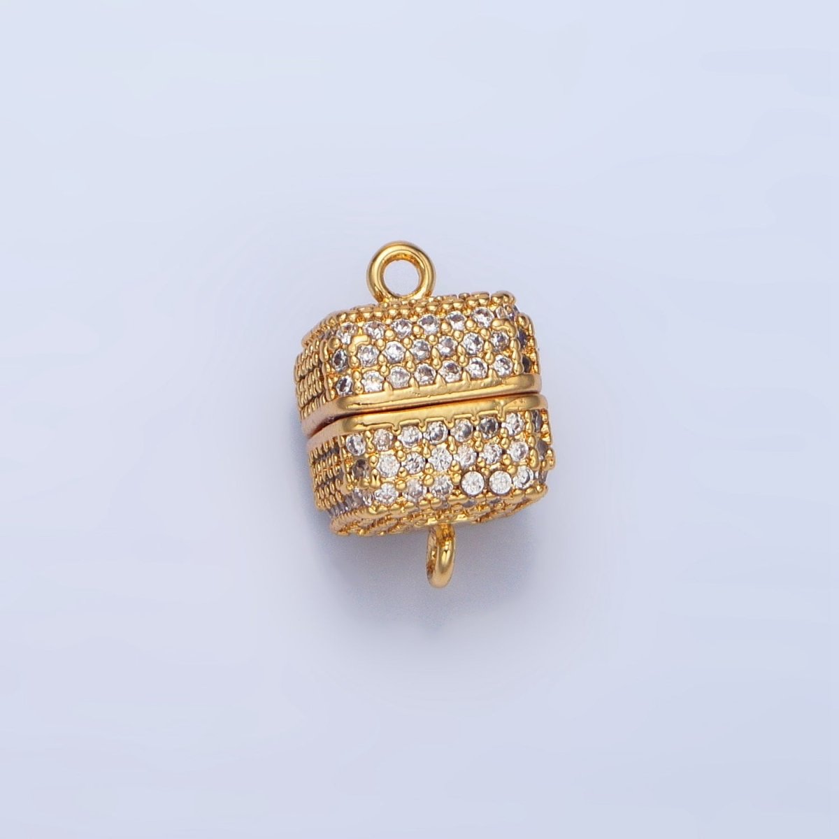 24K Gold plated 11mm Micro Paved CZ Magnetic Closure Findings in Gold & Silver | Z896 - DLUXCA