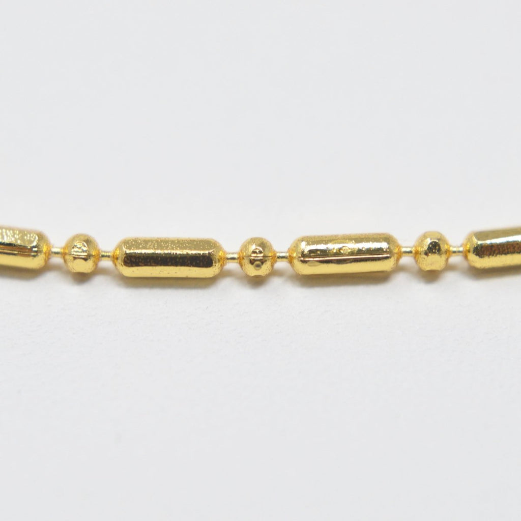 24K Gold plated 1.2mm Tube Bar Chain, Bead Necklace 16 Inches + 2 Inches Chain Extender, Gold Cylinder Tube Bar Necklace Jewelry Making | CN-982 Clearance Pricing - DLUXCA