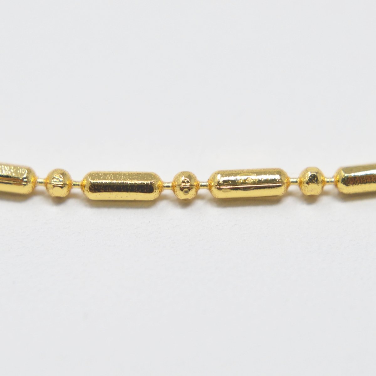 24K Gold plated 1.2mm Tube Bar Chain, Bead Necklace 16 Inches + 2 Inches Chain Extender, Gold Cylinder Tube Bar Necklace Jewelry Making | CN-982 Clearance Pricing - DLUXCA