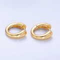24K Gold plated 13mm Band Minimalist Cartilage Huggie Earring in Gold & Silver | AB979 AB980 - DLUXCA