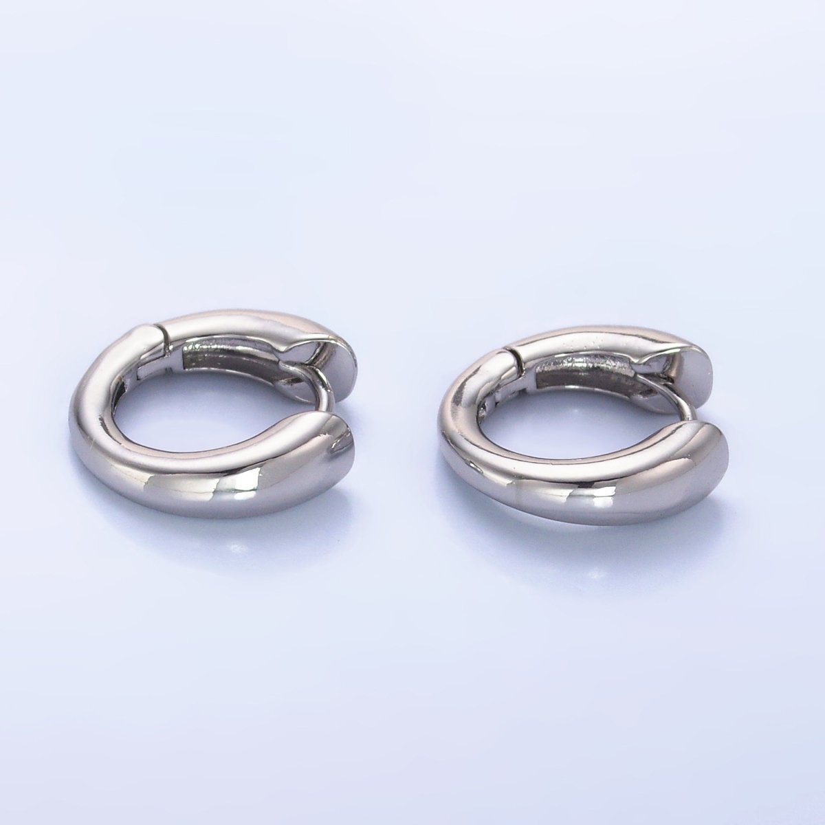24K Gold plated 13mm Band Minimalist Cartilage Huggie Earring in Gold & Silver | AB979 AB980 - DLUXCA