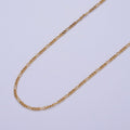 24K Gold plated 1.3mm Dainty Figaro Unfinished Chain in Gold & Silver | ROLL-903, ROLL-904 Clearance Pricing - DLUXCA