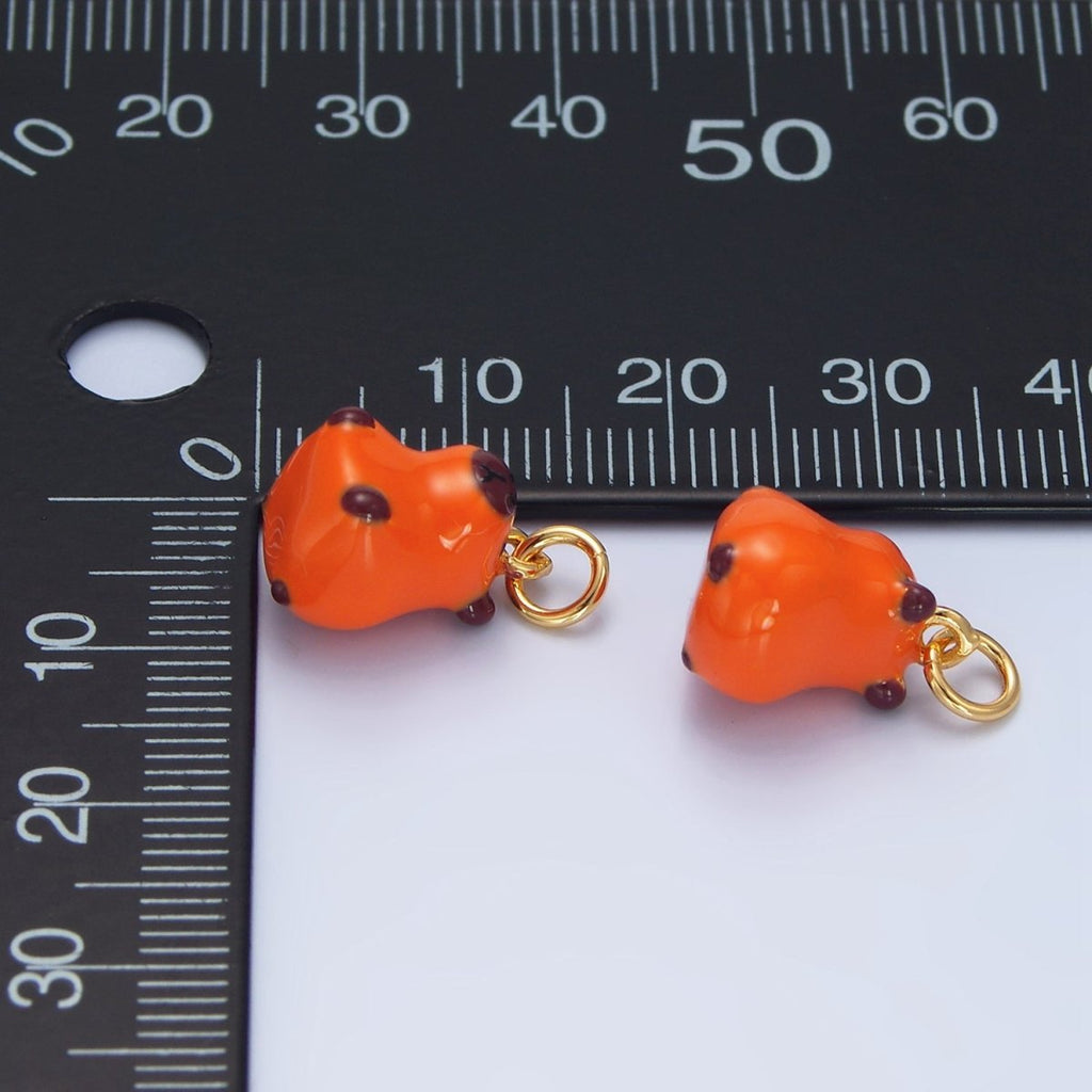 24K Gold plated 13mm Glass Sitting Capybara Animal Charm | X576 - DLUXCA