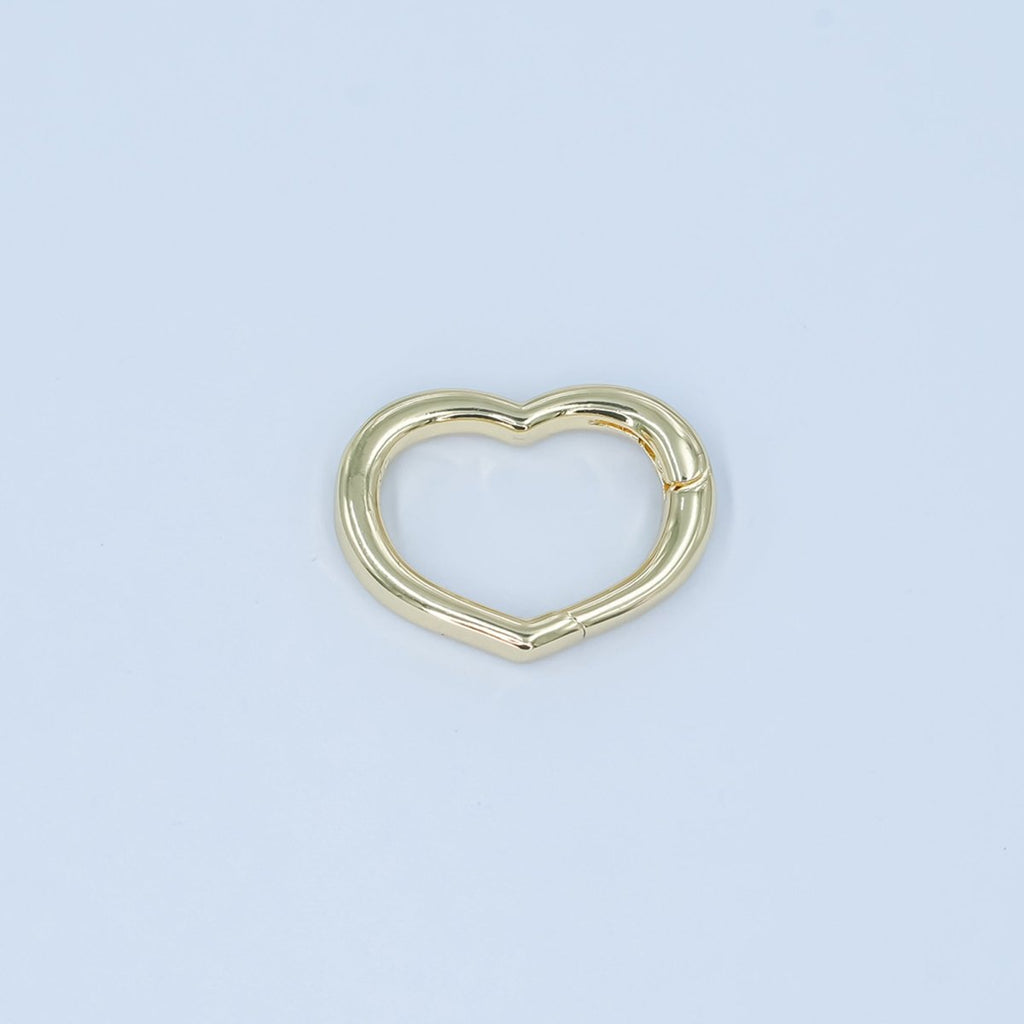24K Gold plated 14.8mm Minimalist Heart Push Gate Finding in Gold & Silver | Z1136 - DLUXCA