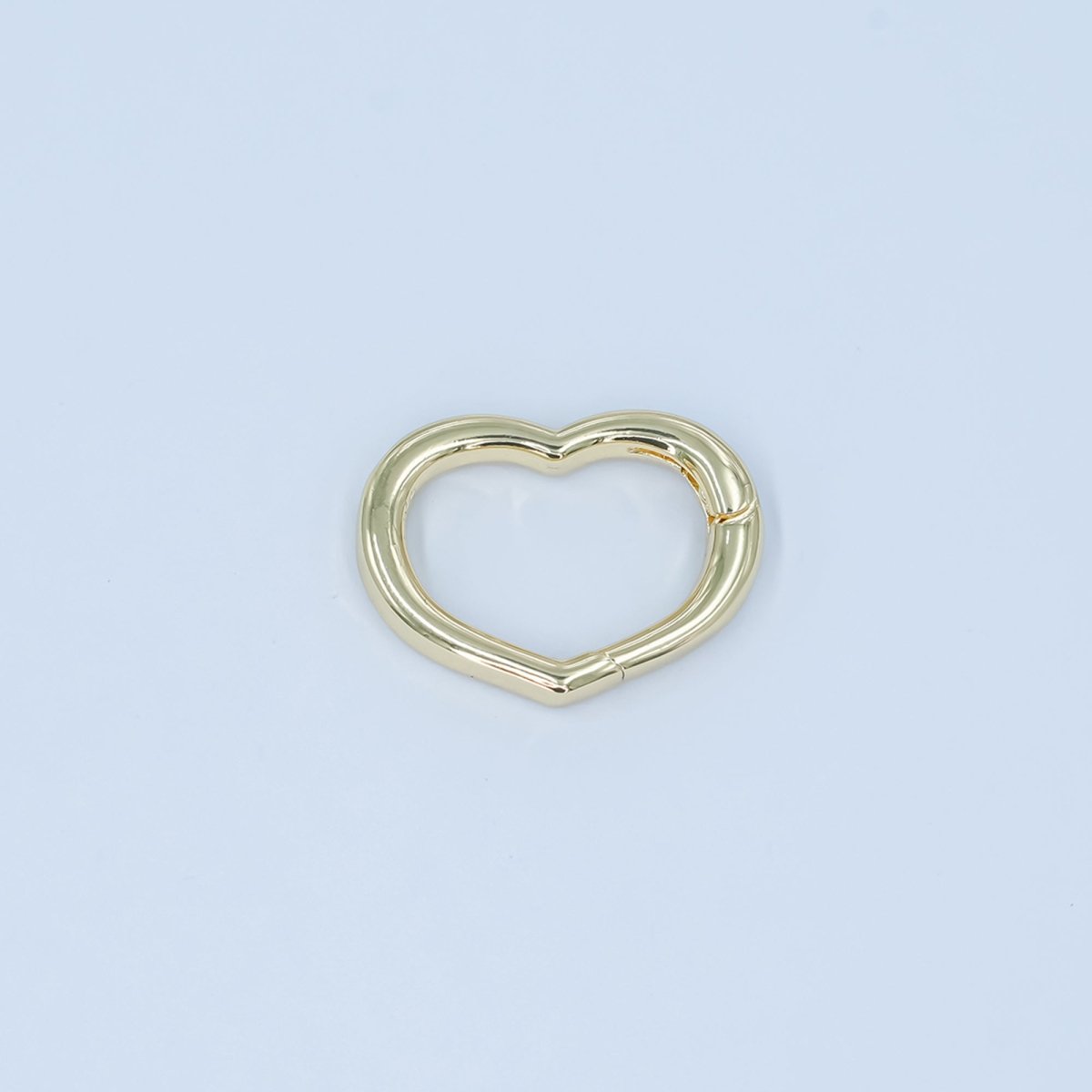 24K Gold plated 14.8mm Minimalist Heart Push Gate Finding in Gold & Silver | Z1136 - DLUXCA