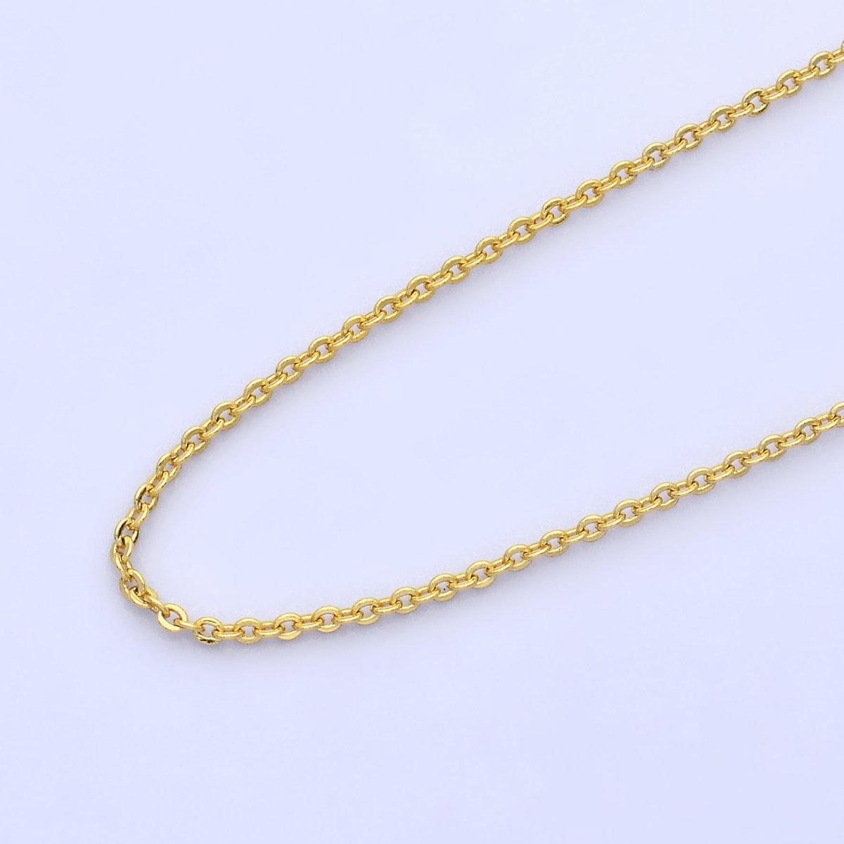 24K Gold plated 1.4mm Minimalist Cable Chain 18 Inch Necklace | WA - 2717 - DLUXCA