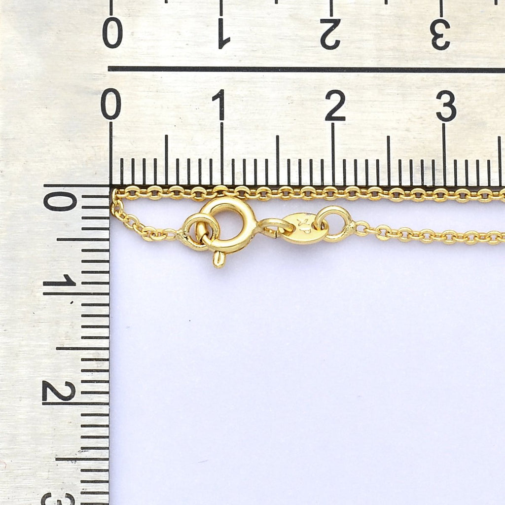 24K Gold plated 1.4mm Minimalist Cable Chain 18 Inch Necklace | WA - 2717 - DLUXCA