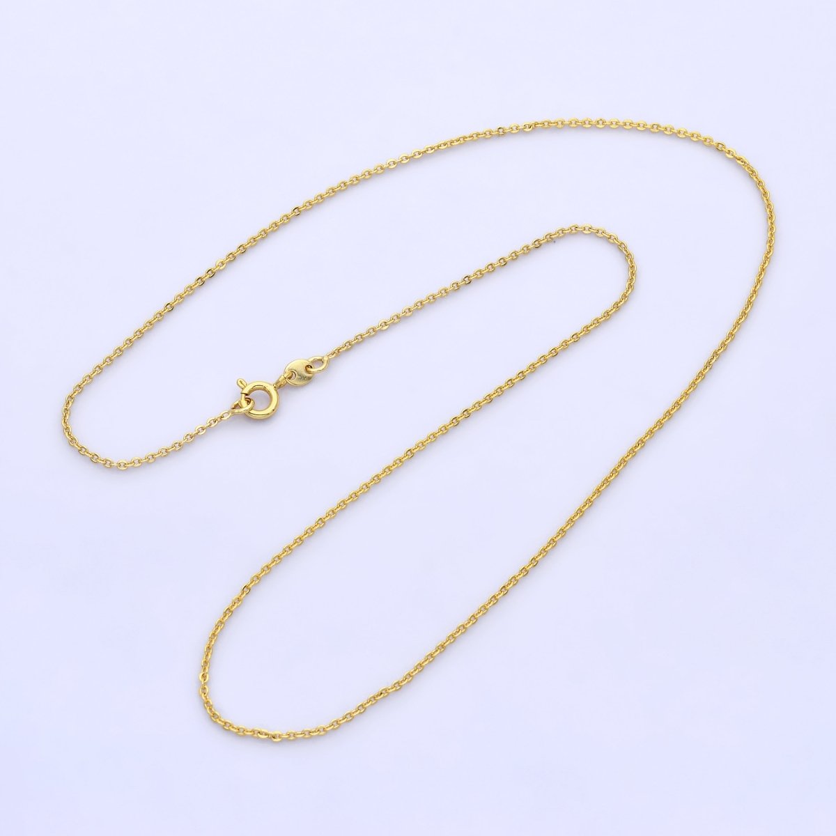 24K Gold plated 1.4mm Minimalist Cable Chain 18 Inch Necklace | WA - 2717 - DLUXCA