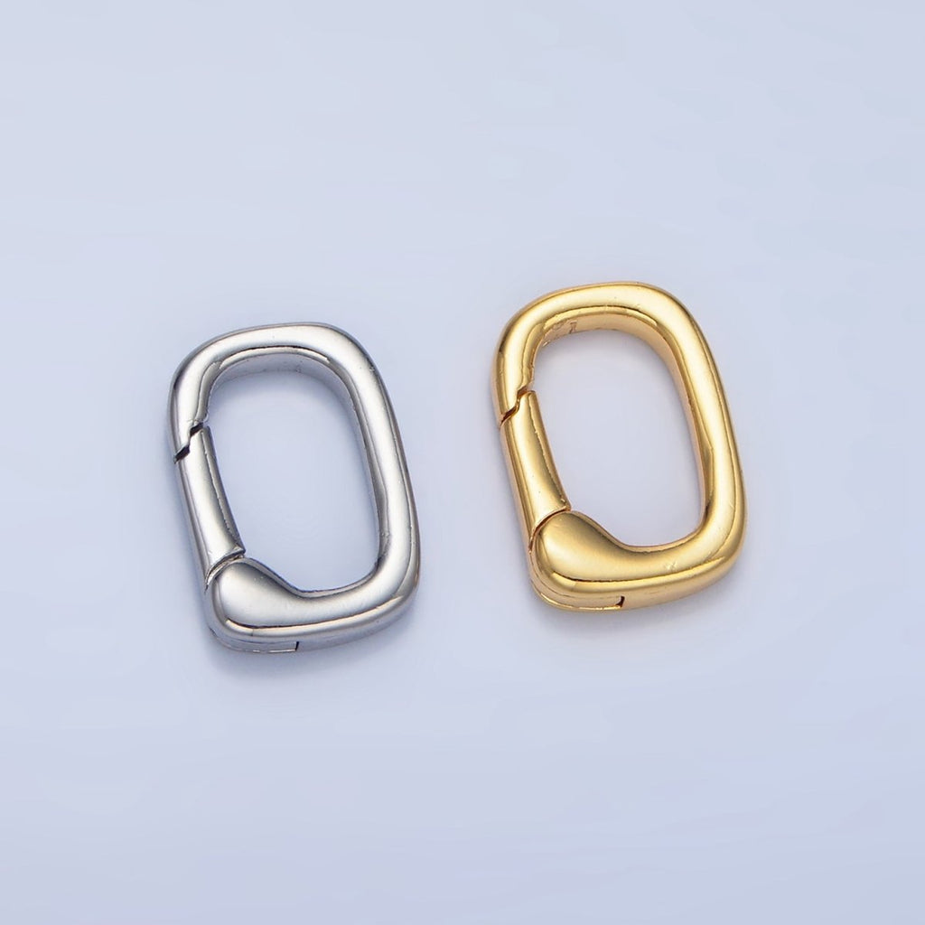 24K Gold plated 14mm Square Push Spring Gate Findings in Gold & Silver | Z966 - DLUXCA
