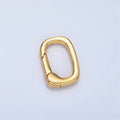 24K Gold plated 14mm Square Push Spring Gate Findings in Gold & Silver | Z966 - DLUXCA