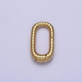 24K Gold plated 15.5mm Textured Striped Oblong Push Gate Jewelry Supply in Gold & Silver | Z-121 Z-122 - DLUXCA