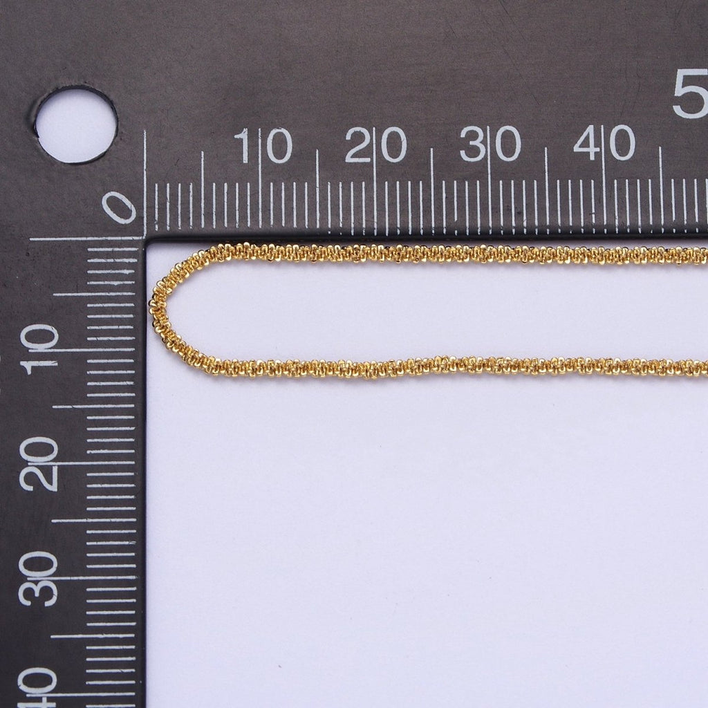 24K Gold plated 1.5mm Byzantine Twist 17.5 Inch Gold, Silver Chain | WA-1257 WA-1295 Clearance Pricing